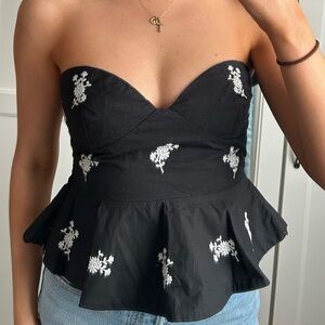 Zara Strapless Peplum Top